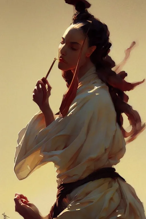 Image similar to landscape, taoism, painting by greg rutkowski, j. c. leyendecker, artgerm