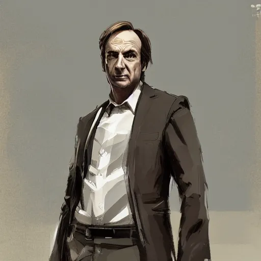 Prompt: saul goodman in the style of greg rutkowski