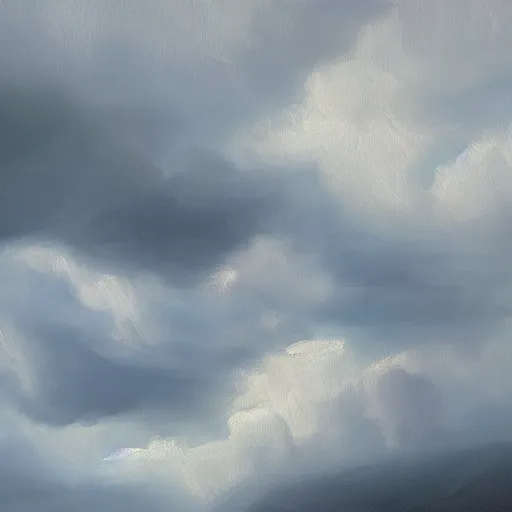 Image similar to cloudy mind, oil painting, pale colors, high detail, 8 k, wide angle, trending on artstation,