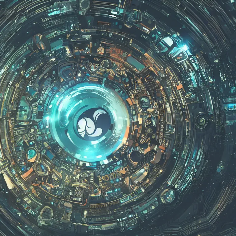 Prompt: circular futuristic and metallic token with ( ( kynthic ) ) in the center, sharp details, art style by beeple and android jones