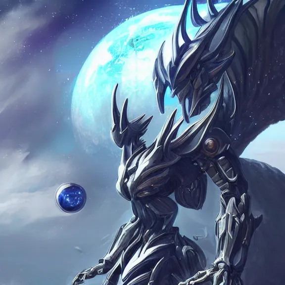 Image similar to giant stunning goddess shot, galactic sized beautiful hot anthropomorphic robot mecha female dragon, floating in space, larger than the planet, gently caressing earth, looming over earth, detailed sleek silver armor, epic proportions, epic scale, highly detailed digital art, sci fi, furry art, macro art, dragon art, goddess art, warframe fanart, destiny fanart, anthro, furry, giantess, macro, furaffinity, deviantart, 8k 3D realism