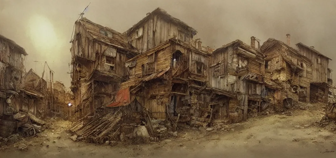 Image similar to (((((a ramshackle mining town))))) by Jean-Baptiste Monge!!!!!!!!!!!!!!!!!!!!!!!!!!!