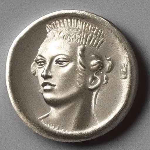 Prompt: coin featuring the head of Madonna