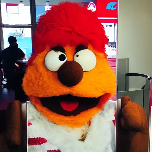 Image similar to photo of elmo at a KFC