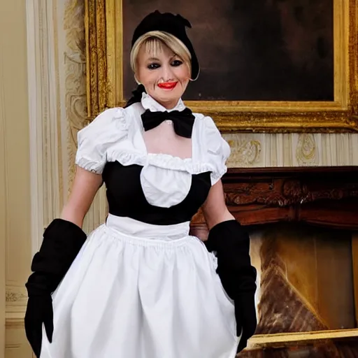 Prompt: french maid with the face of Donald Trump