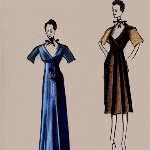 Image similar to sketch of dress by famous france designer