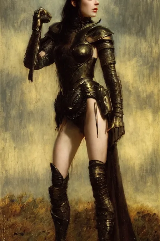 Prompt: stoya wearing black medieval armour, bare legs, detailed, by gaston bussiere, bayard wu, greg rutkowski, giger, maxim verehin, greg rutkowski, masterpiece, sharp focus, cinematic lightning