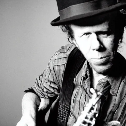 Prompt: tom waits does jazz, by Stephen Bliss