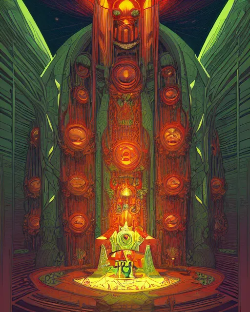 Image similar to Throne Room of the Shaman Owl King, by Kilian Eng