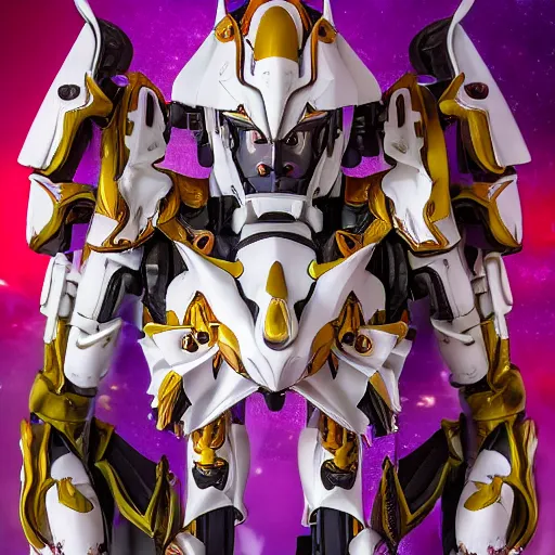 Image similar to futuristic phalaenopsis amabilis mecha tiger face in moon orchid body, sepals forming helmet, floral details, phalaenopsis, 8 k hd resolution, barbatos gundam with floral inlay, bandai box art, star wars, makoto kobayashi, frank gehry, raymond swanland