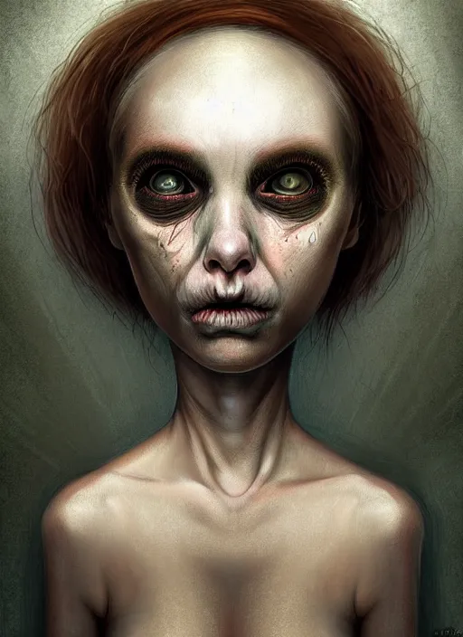 Prompt: a portrait of a pretty sewer punk young lady by anton semenov