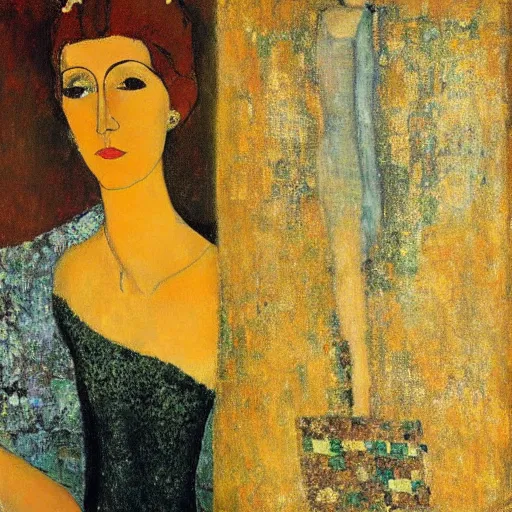 Prompt: anything, modigliani, klimt, whistler,