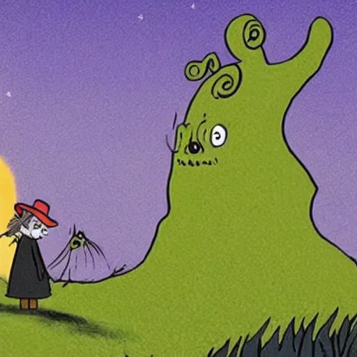 Prompt: lovecraftian horror in moominvalley