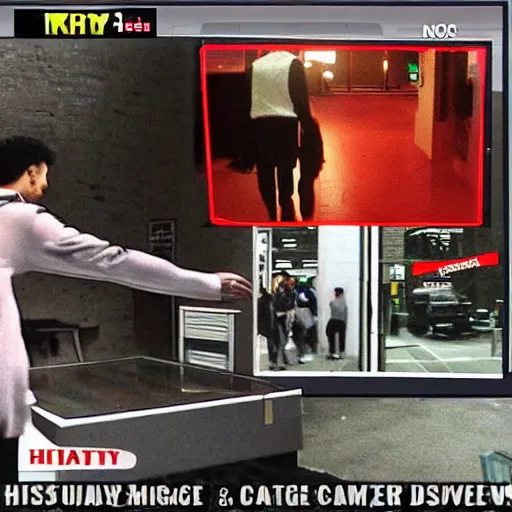 Image similar to highly detailed matrix clone of 2 1 savage demon cctv footage