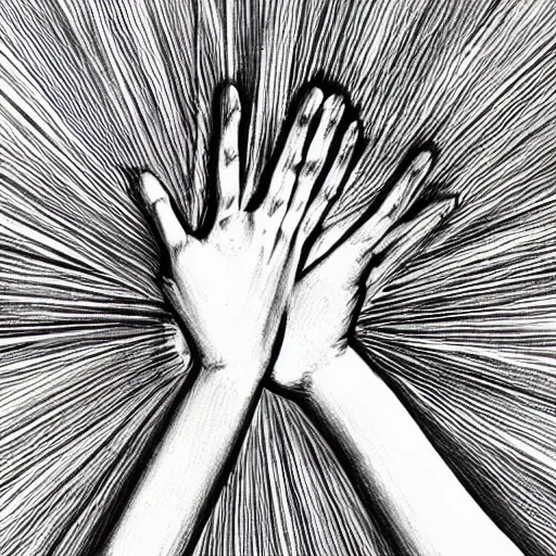 Image similar to a human hand drawing