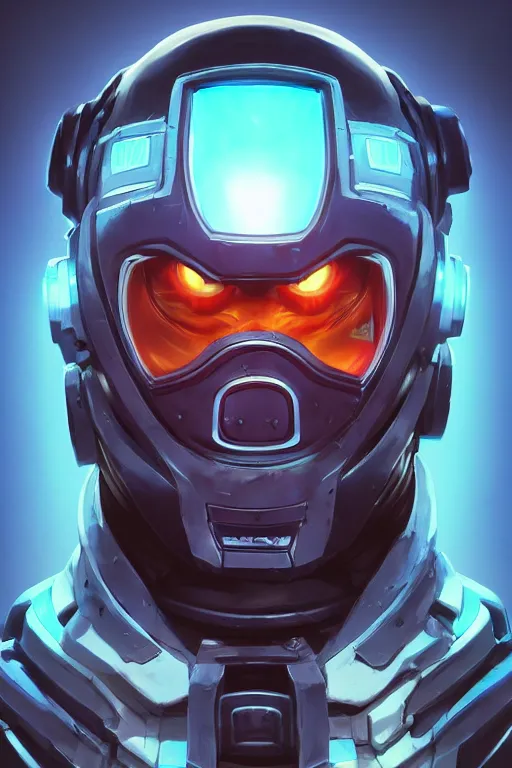 Image similar to epic mask helmet robot ninja portrait stylized as fornite style game design fanart by concept artist gervasio canda, behance hd by jesper ejsing, by rhads, makoto shinkai and lois van baarle, ilya kuvshinov, rossdraws global illumination radiating a glowing aura global illumination ray tracing hdr render in unreal engine 5