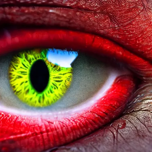 Close-up of a moody green anime eye