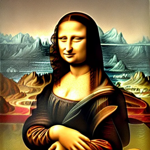 Prompt: the mona lisa painted by h. r. giger