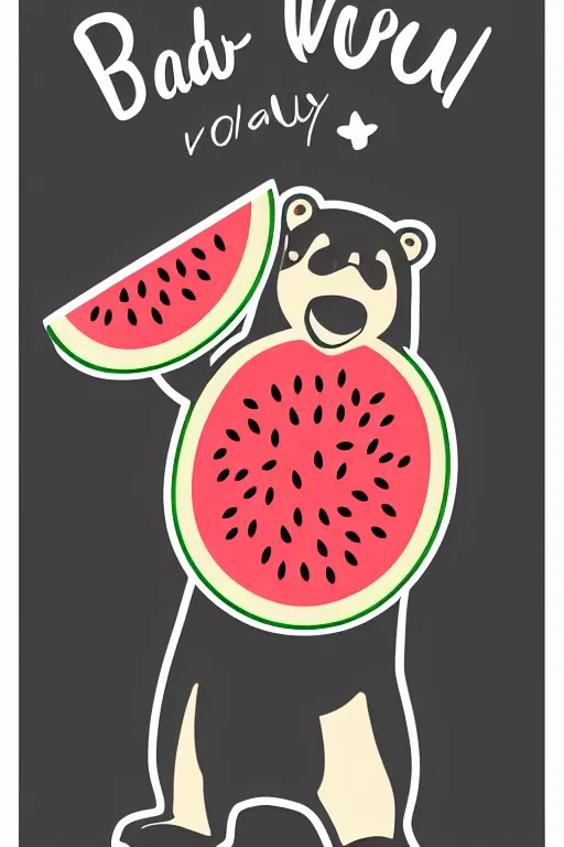 Image similar to Bear holding a watermelon, sticker, colorful, illustration, highly detailed, simple, smooth and clean vector curves, no jagged lines, vector art, smooth