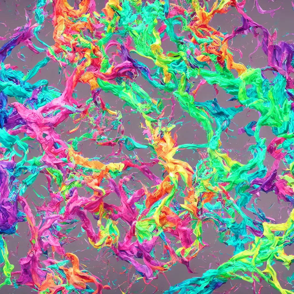 Image similar to painful pleasures by lynda benglis, octane render, colorful, 4 k, 8 k