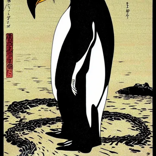 Image similar to oppressive penguin artistic illustration, concept art by takato yamamoto