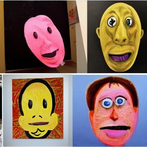 Image similar to banana face, award winning art