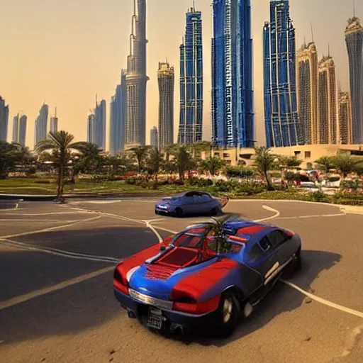 Image similar to gta : dubai by james gurney