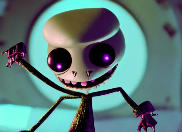Image similar to film still of gab from invader zim in the new scifi movie, 4 k