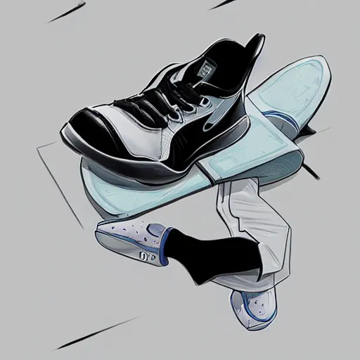 Image similar to basketball sneaker concept art, futuristic, sharp focus, illustration, concept art by tooth wu