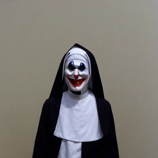 Prompt: A nun as the joker