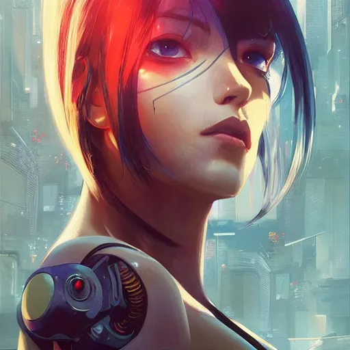 Image similar to A beautiful cyborg woman || ANIME, fine-face, realistic shaded perfect face, fine details. Anime. realistic shaded lighting poster by Ilya Kuvshinov katsuhiro otomo ghost-in-the-shell, magali villeneuve, artgerm, Jeremy Lipkin and Michael Garmash and Rob Rey