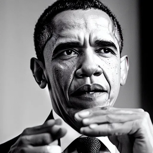 Prompt: Obama as Arnold Schwarzenegger, 40nm lens, shallow depth of field, split lighting