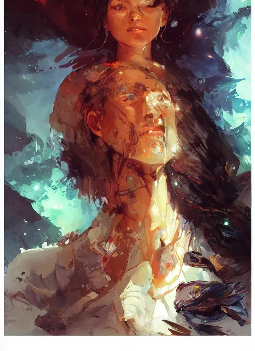 Prompt: a portrait of a character in a scenic environment by Ross Tran and by Jesper Ejsing and by Mikalojus Konstantinas Ciurlionis