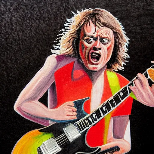 Image similar to Angus Young in stage, painting