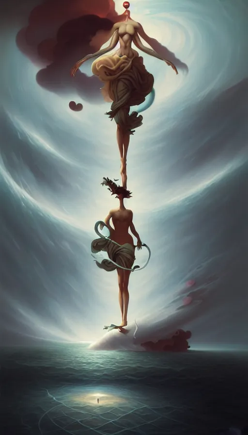 Image similar to the two complementary forces that make up all aspects and phenomena of life, by Peter Mohrbacher