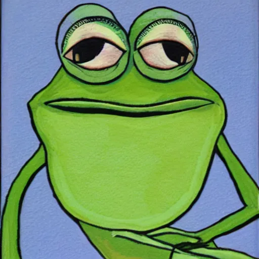 Image similar to pepe the frog by sue coe