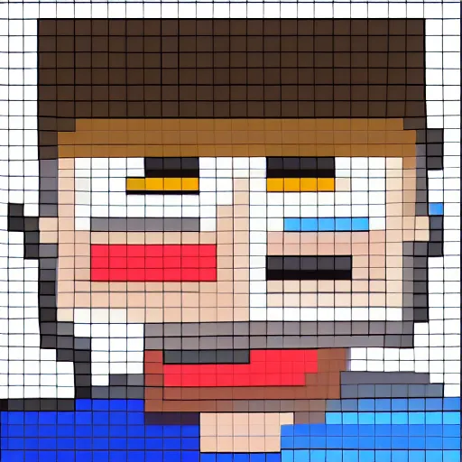 Prompt: a pixelated man