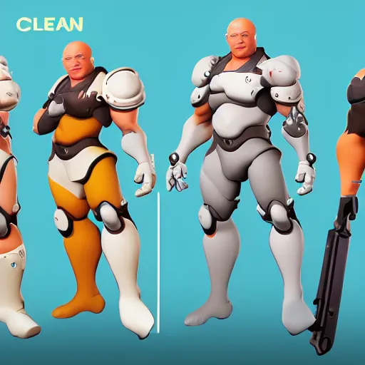 Prompt: mr. clean overwatch hero concept character, trending on artstation