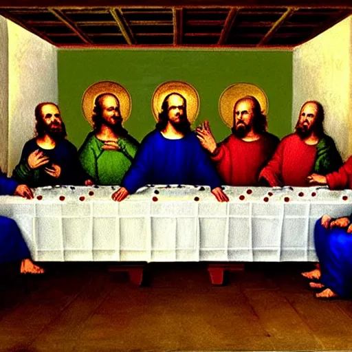 Image similar to us presidents in the last supper painting