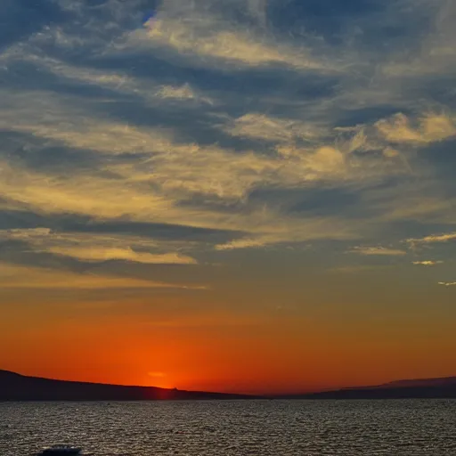 Prompt: sea of galilee at sunset