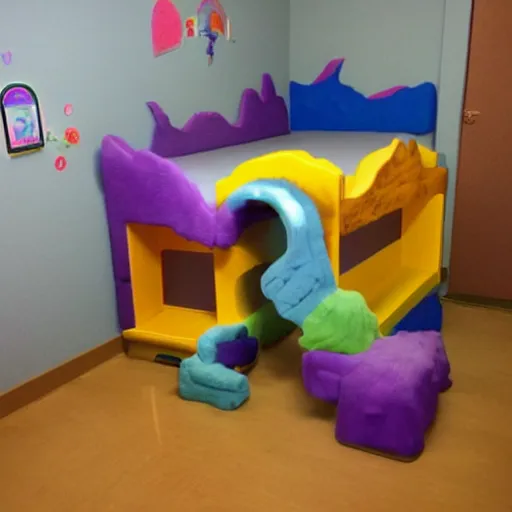 Prompt: a portal to the monster dimension under the bed in a childrens room