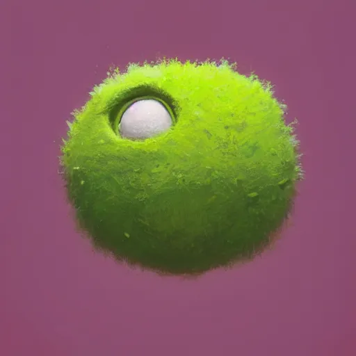 Image similar to highly detailed vfx portrait of a character of a tennis ball monster, akira stephen bliss, chalk, unrealengine, greg rutkowski, loish, rhads, beeple, chalk, makoto shinkai and lois van baarle, ilya kuvshinov, rossdraws, tom bagshaw, basil gogos