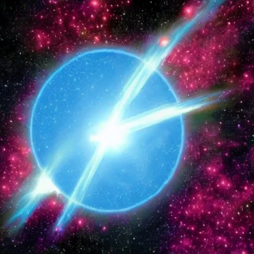 Prompt: Picture of exploding blue hypergiant Star ultrarealistic