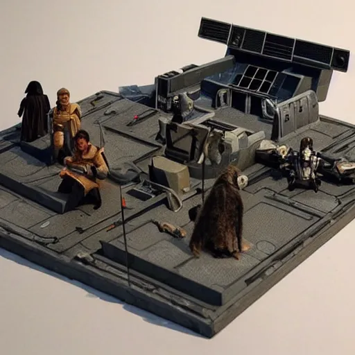 Image similar to “Star wars movie scene diorama”