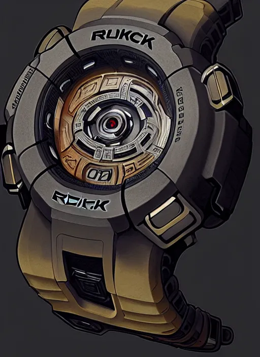 Image similar to portrait a gshock muscular watch highly detailed, digital painting, concept art, smooth, sharp focus, illustration, art by greg rutkowski