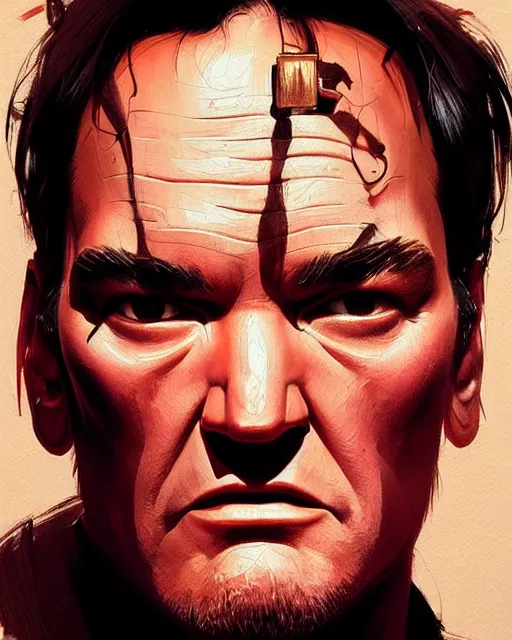 Prompt: portrait of quentin tarantino, real life skin, intricate artwork, high detailed, artstation, concept art, smooth, sharp focus, art by artgerm and greg rutkowski @ ruprechy