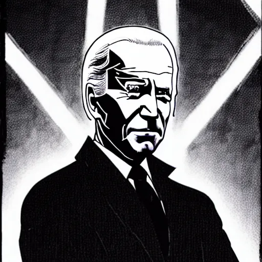 Image similar to Joe Biden looking sinister, by Tsutomu Nihei, highly detailed