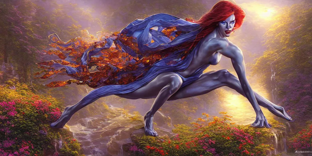 Prompt: though you see me, you do not know me, i am the mystique in your eye, feel my presence, artwork by artgerm, ultra high detail, intrinsic detail, glossy finish, 4 k resolution, landscape by arik brauer and thomas kinkade, art by stephan martiniere and ted nasmith