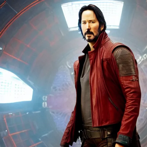 Prompt: Keanu Reeves in Guardians of the Galaxy