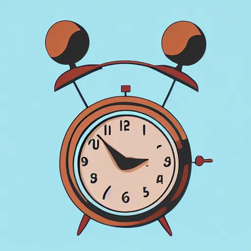 Prompt: an alarm clock illustration by studio muti